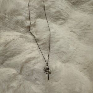 James Avery Faithful Spirit  RETIRED Silver Cross with 18” Necklace